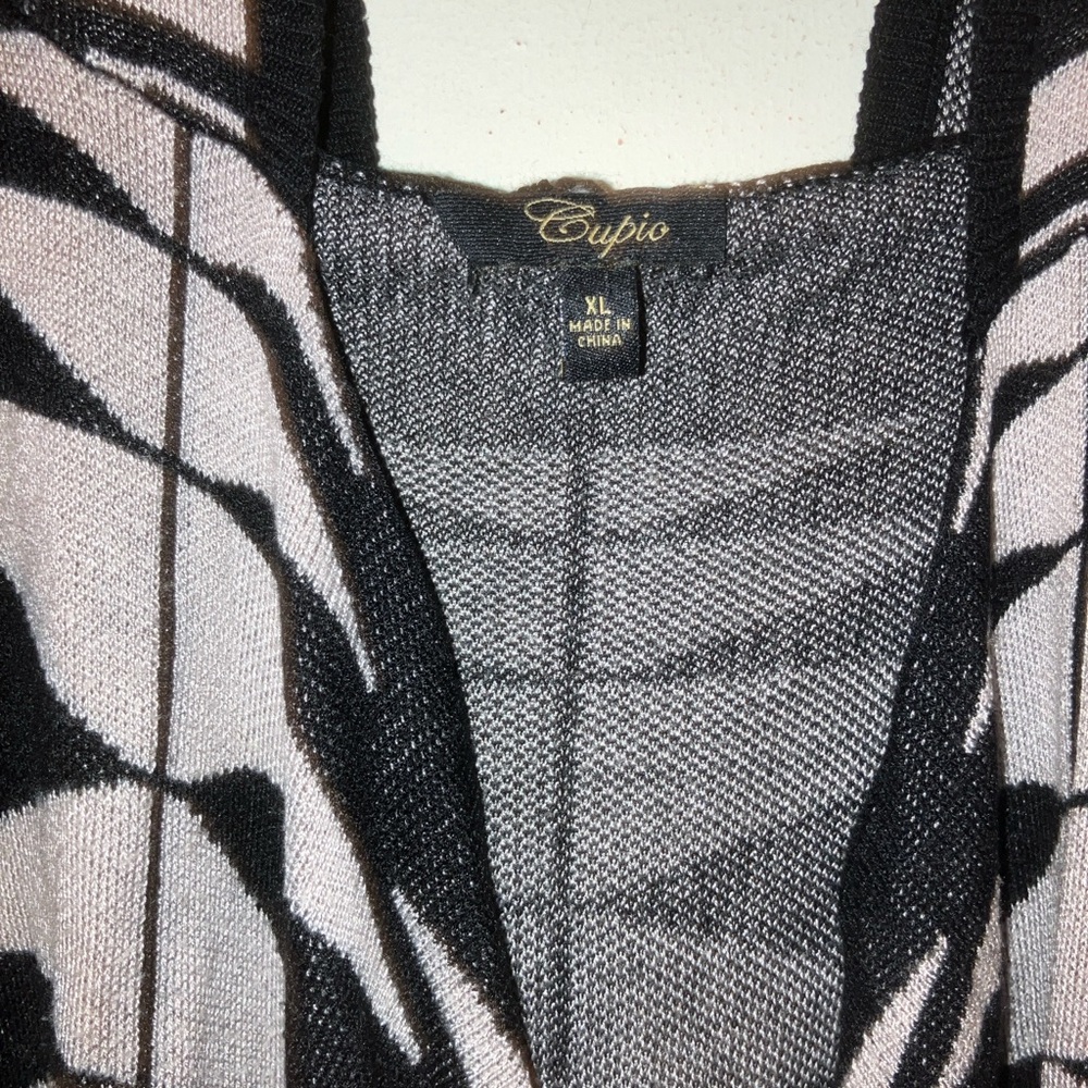 Chevron Pattern hooded Sweater/ duster/cardigan X… - image 7